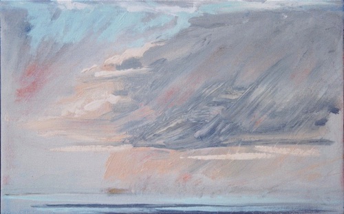 Rain, 10" x 16", oil on linen, 2004, private collection.